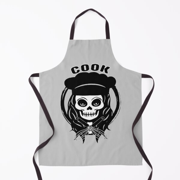 Item preview, Female Cook Skull and Whisk Crossed Tools Black Logo designed and sold by Nuletto.