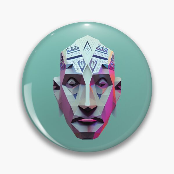 Item preview, Polygonal Face With Tattooed Head designed and sold by PolygonXYZ.