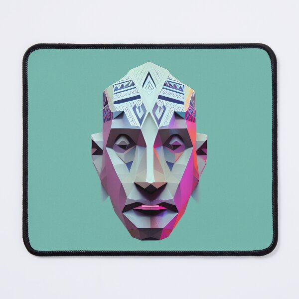 Item preview, Polygonal Face With Tattooed Head designed and sold by PolygonXYZ.