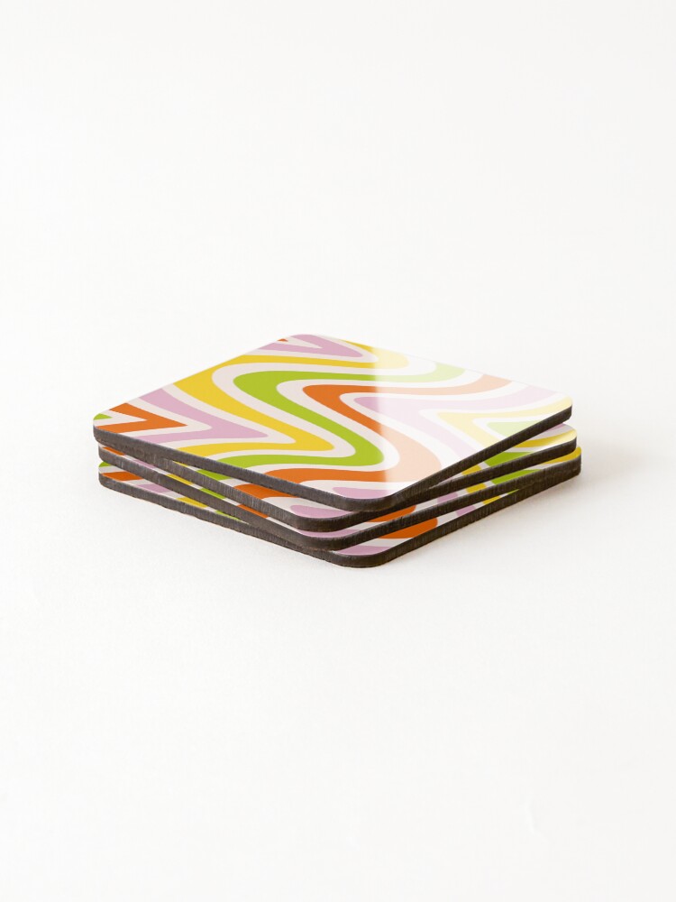 Thumbnail 4 of 5, Coasters (Set of 4), Retro Abstract Multi Color Pattern designed and sold by luckymooninc.