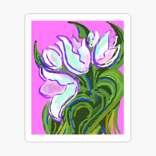 WHITE TULIPS Sticker