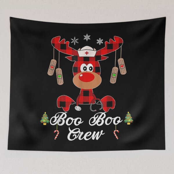 Item preview, Funny nurse christmas reindeer buffalo plaid boo boo crew  designed and sold by GomeThomas.