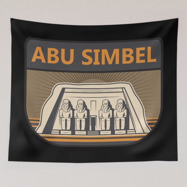 Item preview, Abu Simbel Egypt Travel Art Retro designed and sold by KrisSidDesigns.