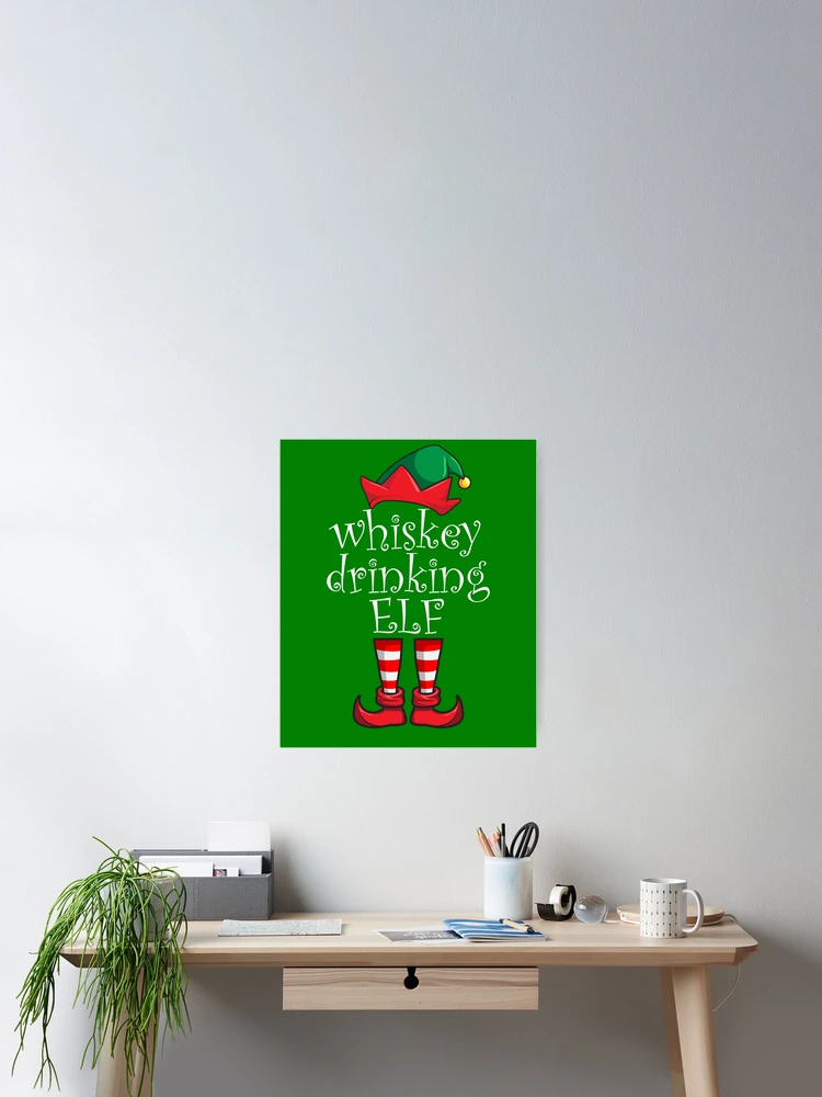 Imagen 2 de 3, Póster con la obra Whiskey Drinking Elf Family Christmas Pajama Whiskey Gear, diseñada y vendida por DynamicDesign.