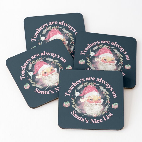 Item preview, Retro Vintage Pink Santa Claus, Teachers are always on Santa’s Nice list, Teacher Gifts designed and sold by Mumzy2many.