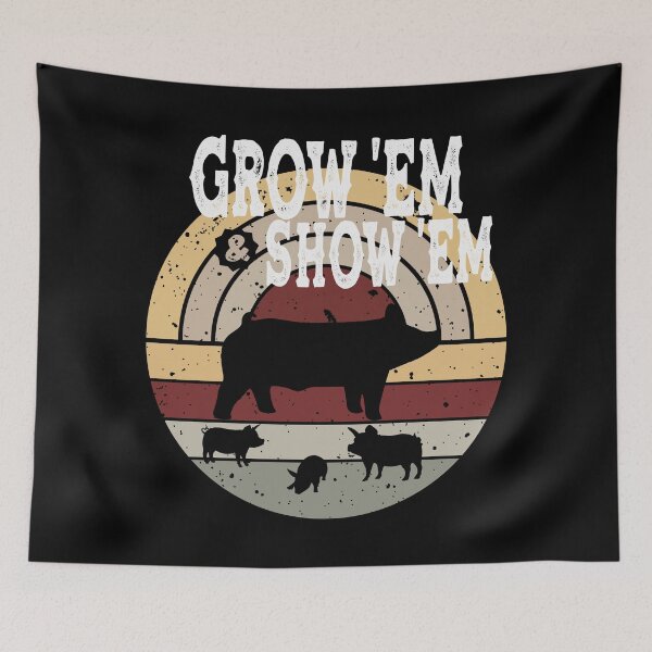 Item preview, Show Pigs - Grow Em And Show Em - Livestock Market Pigs - Shades of Grey designed and sold by handsoftime2020.