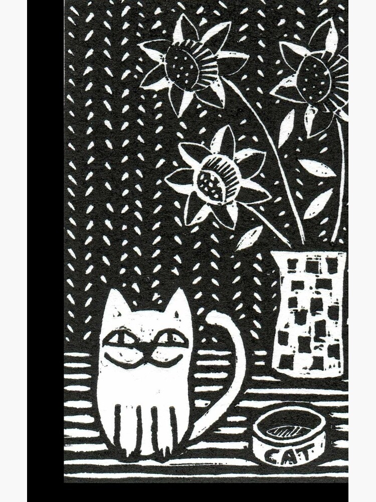 Happy Cat - Original Wood engraving by Francesca Whetnall by Cecca-Designs