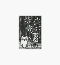 Happy Cat - Original Wood engraving by Francesca Whetnall Art Board