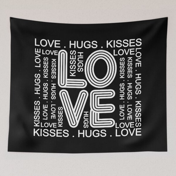 Item preview, White and Black Love Hugs Kisses designed and sold by Summer-Winter.