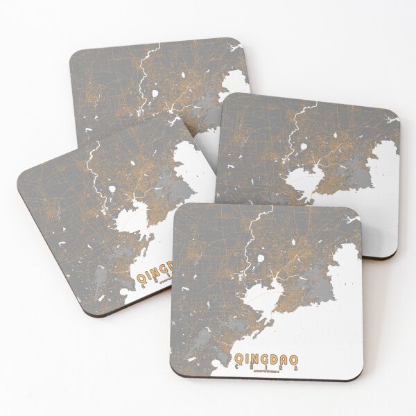 Item preview, Qingdao City Map of Shandong, China - Bauhaus designed and sold by deMAP.
