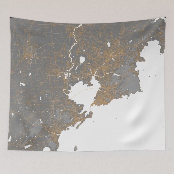 Item preview, Qingdao City Map of Shandong, China - Bauhaus designed and sold by deMAP.