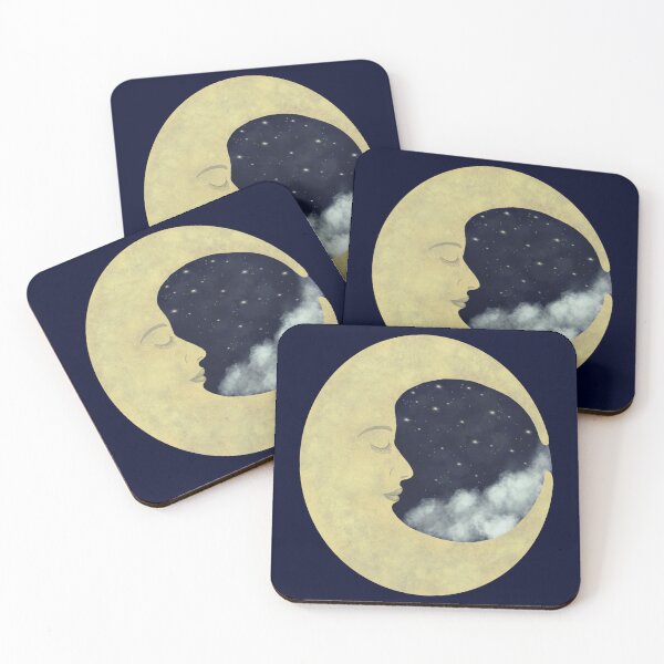 Item preview, Dreamer Sleepy Moon in the Starry Night Sky designed and sold by ReverieDaze.