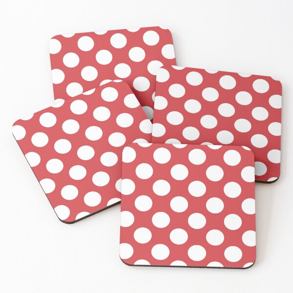 Item preview, Bright Fiery Red white polka dots designed and sold by coverinlove.