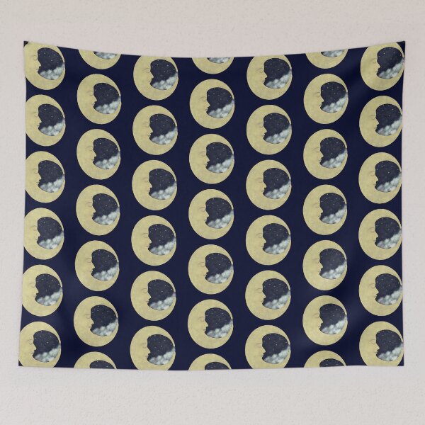 Item preview, Dreamer Sleepy Moon in the Starry Night Sky designed and sold by ReverieDaze.