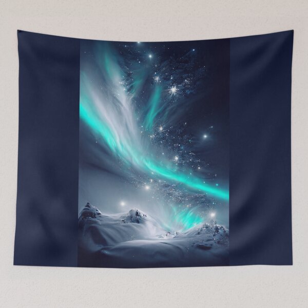 Item preview, Northern lights on a snowy mountens designed and sold by Sub-AIRTist.