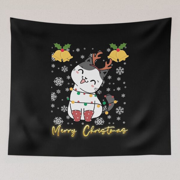 Item preview, Black santa cat tangled up in lights christmas santa | Merry Christmas funny cats sayings and quotes | gifts for Christmas designed and sold by ThanksVibe.