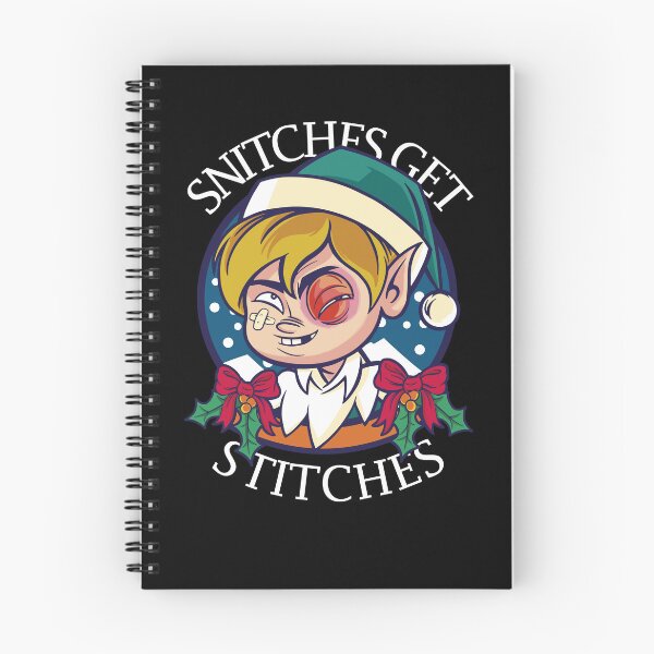 Aperçu de l'œuvre Snitches Get Stitches Elf Christmas Snitches Get Stitches Gear créée et vendue par DynamicDesign.