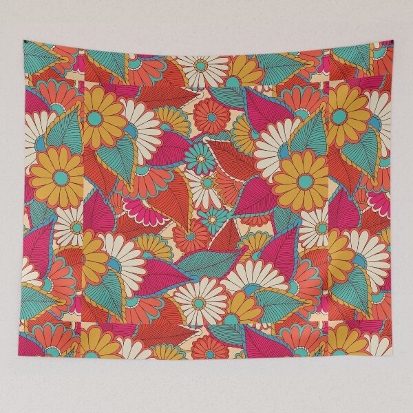 Item preview, red floral pattern designed and sold by obinsuma.