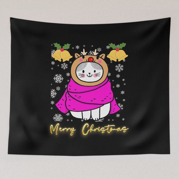 Item preview, Black santa cat tangled up in lights christmas santa | Merry Christmas funny cats sayings and quotes | gifts for Christmas designed and sold by ThanksVibe.