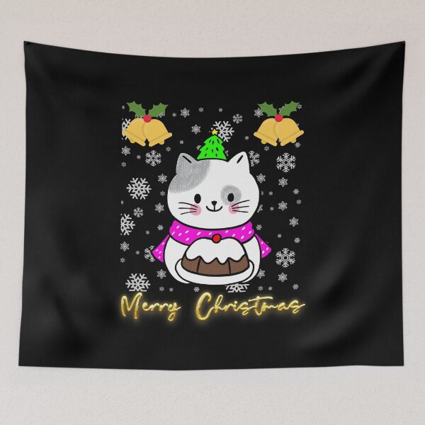 Item preview, Black santa cat tangled up in lights christmas santa | Merry Christmas funny cats sayings and quotes | gifts for Christmas designed and sold by ThanksVibe.