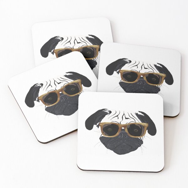 Item preview, Funny Golden Glasses Pug Dog Illustration designed and sold by InovArtS.