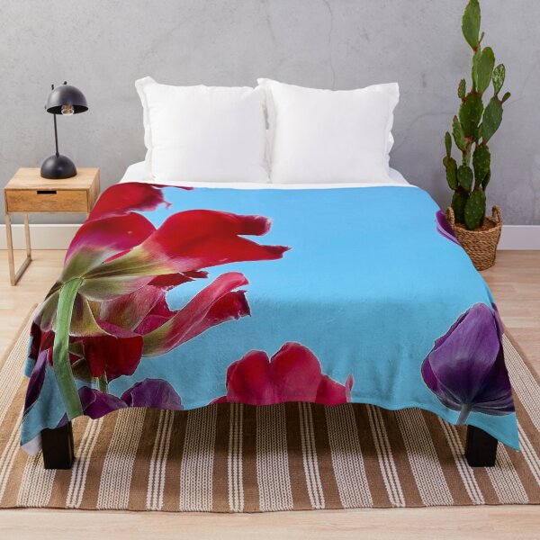 Tulips & Sky Throw Blanket