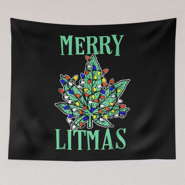 Item preview, Merry litmas pot leaf christmas tree lights marijuana  designed and sold by GomeThomas.
