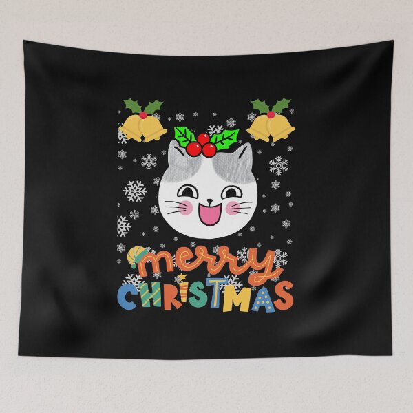 Item preview, Black santa cat tangled up in lights christmas santa | Merry Christmas funny cats sayings and quotes | gifts for Christmas designed and sold by ThanksVibe.