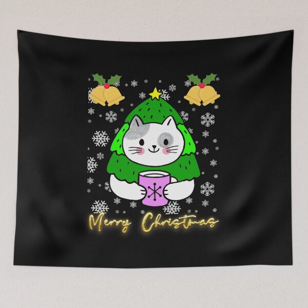 Item preview, Black santa cat tangled up in lights christmas santa | Merry Christmas funny cats sayings and quotes | gifts for Christmas designed and sold by ThanksVibe.