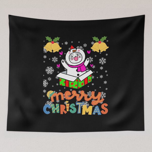 Item preview, Black santa cat tangled up in lights christmas santa | Merry Christmas funny cats sayings and quotes | gifts for Christmas designed and sold by ThanksVibe.