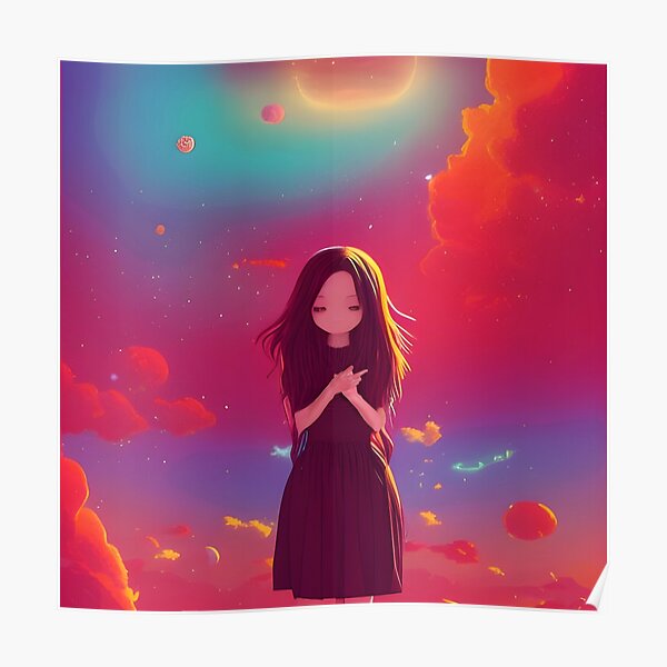 Anime Girl Dreaming Poster For Sale By Lamirabelle Redbubble