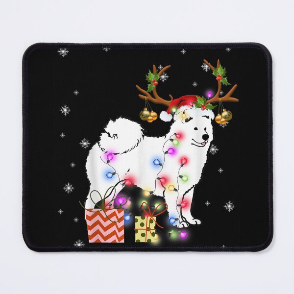 Item preview, Samoyed santa hat xmas lights christmas gift dog lovers designed and sold by GomeThomas.