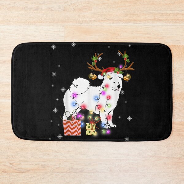 Item preview, Samoyed santa hat xmas lights christmas gift dog lovers designed and sold by GomeThomas.