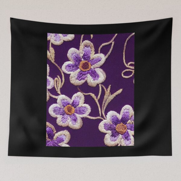 Item preview, Purple Embroidered Flowers designed and sold by silviavarelaa.