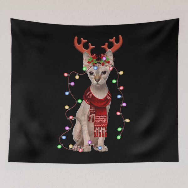 Item preview, Santa sphynx cat gorgeous reindeer light christmas lover  designed and sold by GomeThomas.