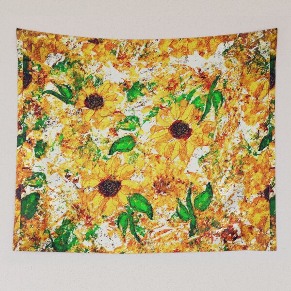 Item preview, Primitive Rustic Sunflower Garden Yellow Green Brown designed and sold by jocelynsart.