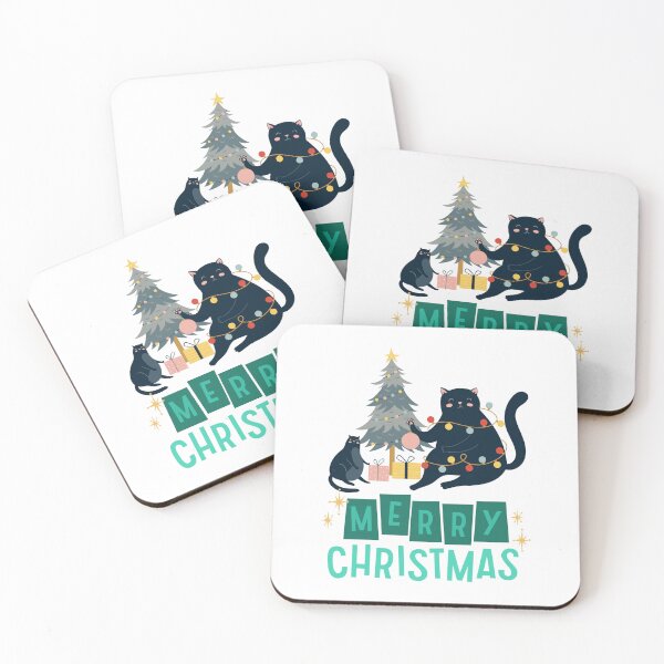 Item preview, Black santa cat tangled up in lights christmas santa | Merry Christmas funny cats sayings and quotes | gifts for Christmas designed and sold by ThanksVibe.