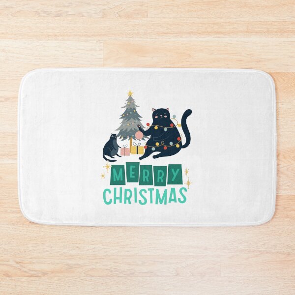 Artikelvorschau, Schwarze Weihnachtskatze verheddert sich in Lichtern Weihnachtsmann | Frohe Weihnachten lustige Katzen Sprüche und Zitate | Geschenke zu Weihnachten entworfen und verkauft von ThanksVibe.