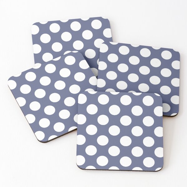 Item preview, Dusty Marlin blue white polka dots designed and sold by coverinlove.