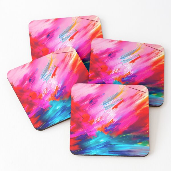 Item preview, thick dense paint pattern knife art - pink blue paint pattern #18 designed and sold by supeart.