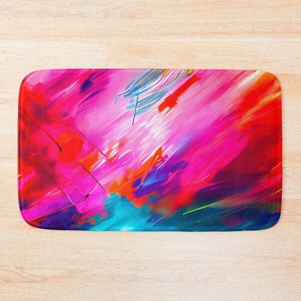 Item preview, thick dense paint pattern knife art - pink blue paint pattern #18 designed and sold by supeart.