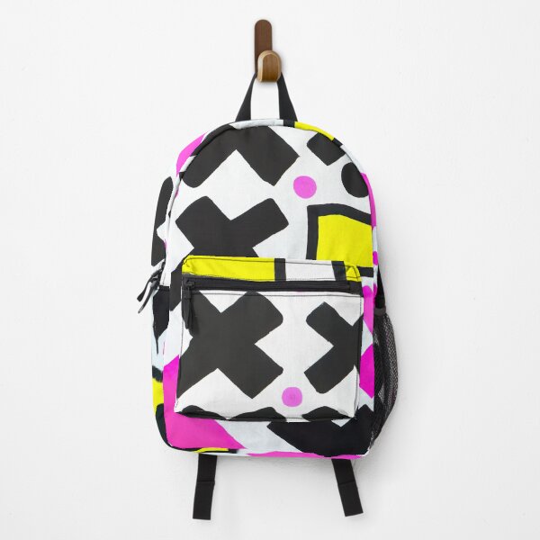 Item preview, Simple Shapes and Crosses - Abstract Pop Art - Yellow, White, Pink, and Black designed and sold by Inomaly Art.