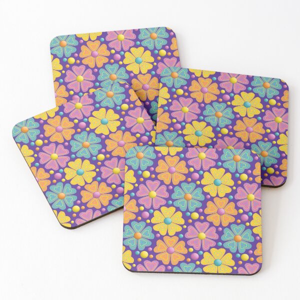 Item preview, Floral Pattern Art On Purple Background designed and sold by Ayesha Saleem.