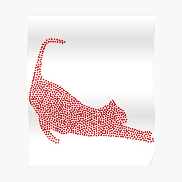Love-Heart Cat Silhouette Design Poster