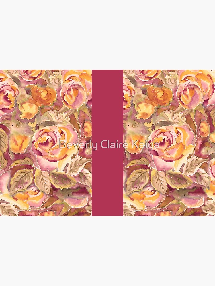Watercolor Hand-Painted Red Yellow Autumn Fall Roses by beverlyclaire