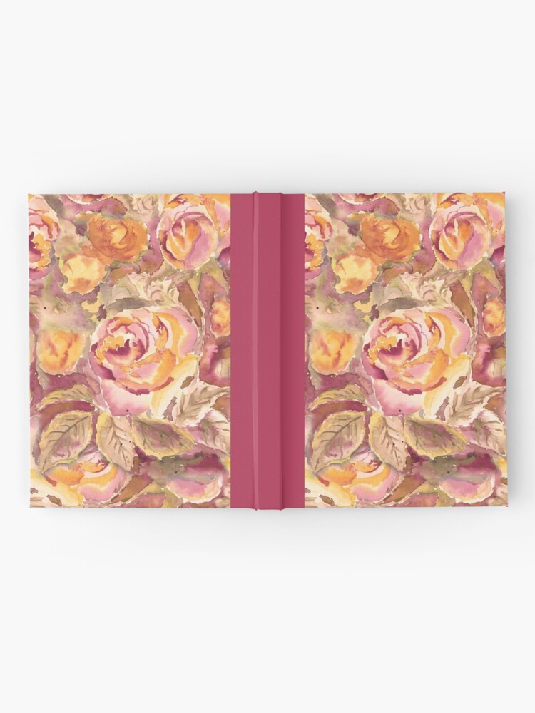 Alternate view of Watercolor Hand-Painted Red Yellow Autumn Fall Roses Hardcover Journal