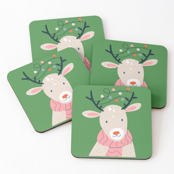 Item preview, Christmas Pink Retro Reindeer designed and sold by Crafty-Deeja.