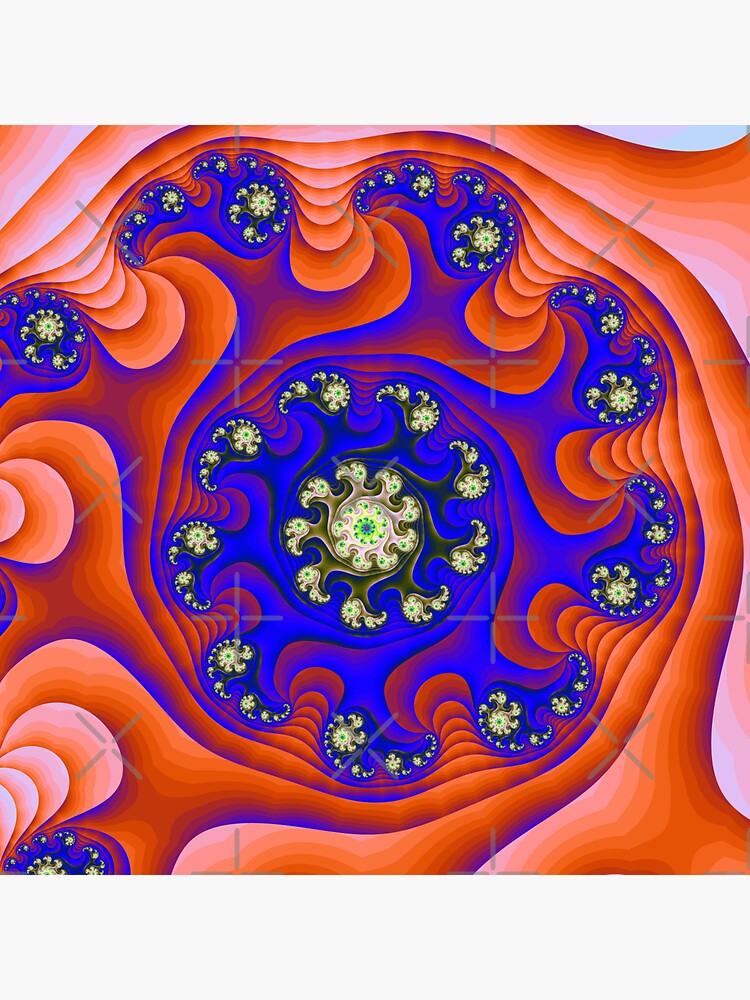 "Fractal Tangerine Flow" Sticker for Sale by dasraiser Redbubble