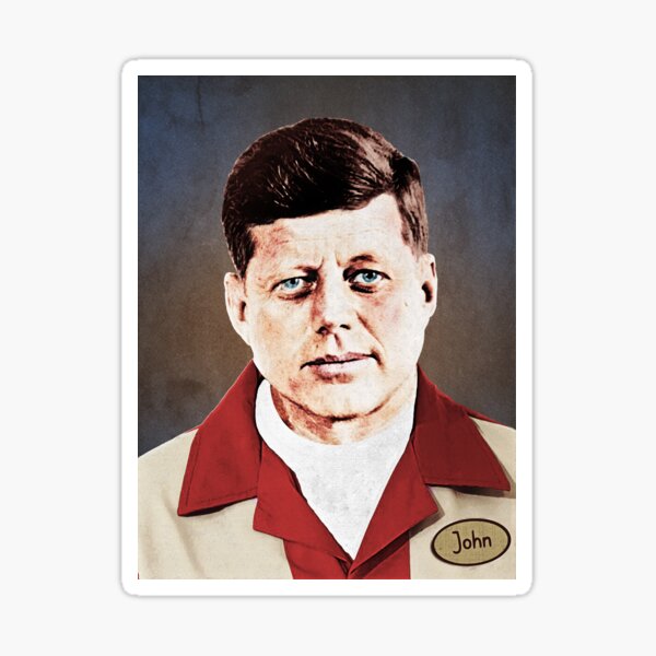 "JFK 35th US president John bowling shirt" Sticker for Sale by Captain