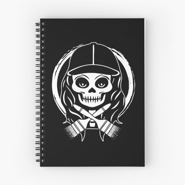 Item preview, Female Painter Skull and Paint Brushes Crossed Tools White Logo designed and sold by Nuletto.